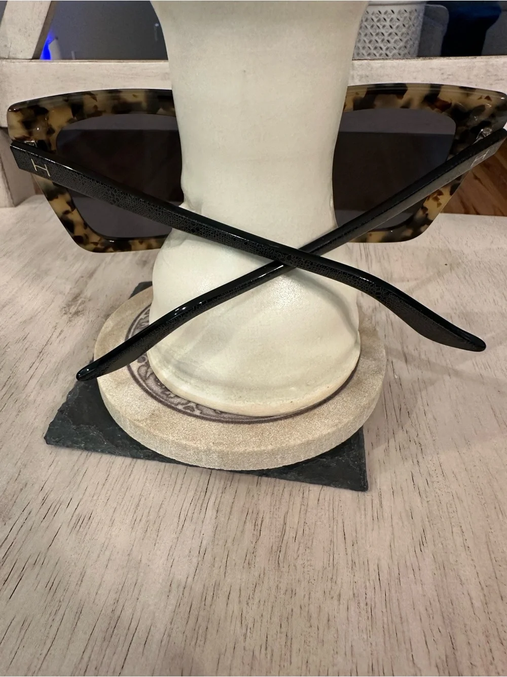 H by Halston Tortoiseshell Square Sunglasses with Dark Lenses